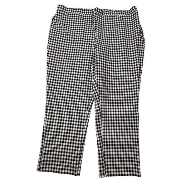 Isaac Mizrahi Live Womens Plus 24W Gingham Stretch Elastic Waist Pull-On Pants - Picture 13 of 16